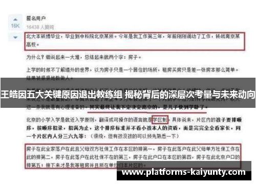 王皓因五大关键原因退出教练组 揭秘背后的深层次考量与未来动向 王皓因五大关键原因退出教练组 揭秘背后的深层次考量与未来动向